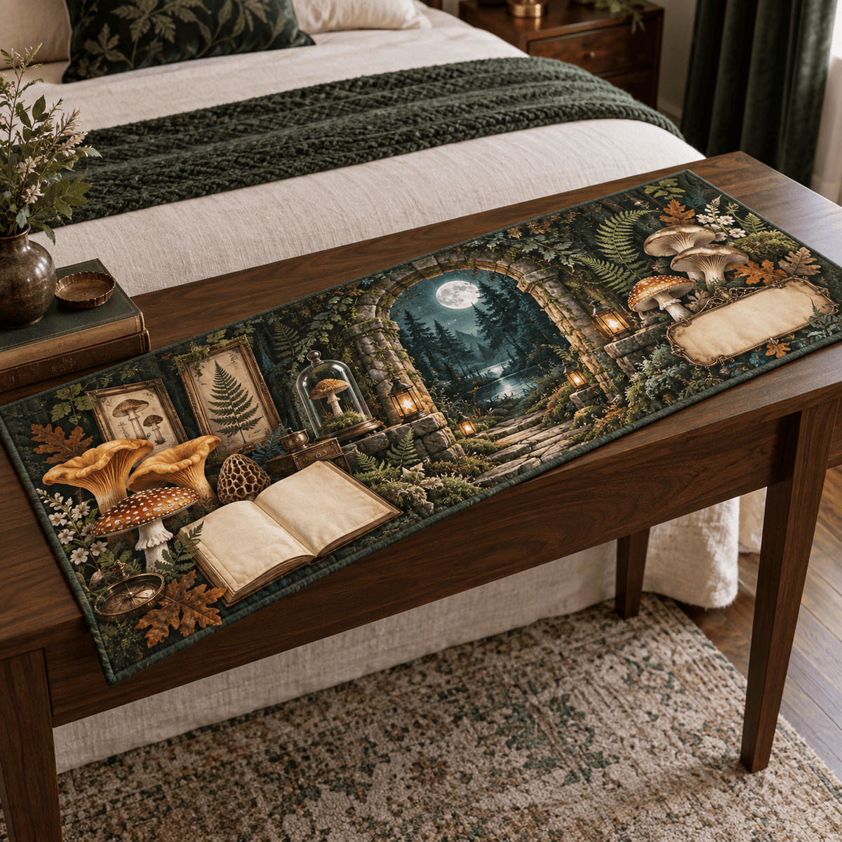 Moonlit Mushroom Journal Table Runner TABLE928