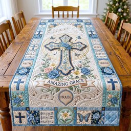 Blue Cross Amazing Grace Table Runner - Made to Order TABLE928