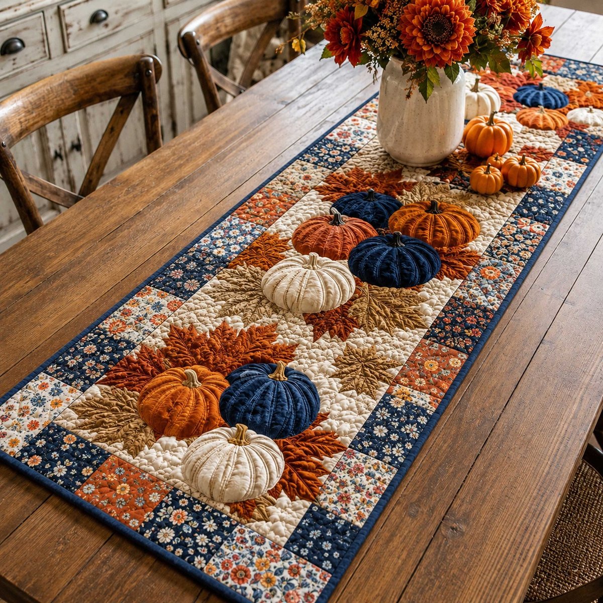 Autumn Pumpkin Table Runner - Made to Order TABLE928