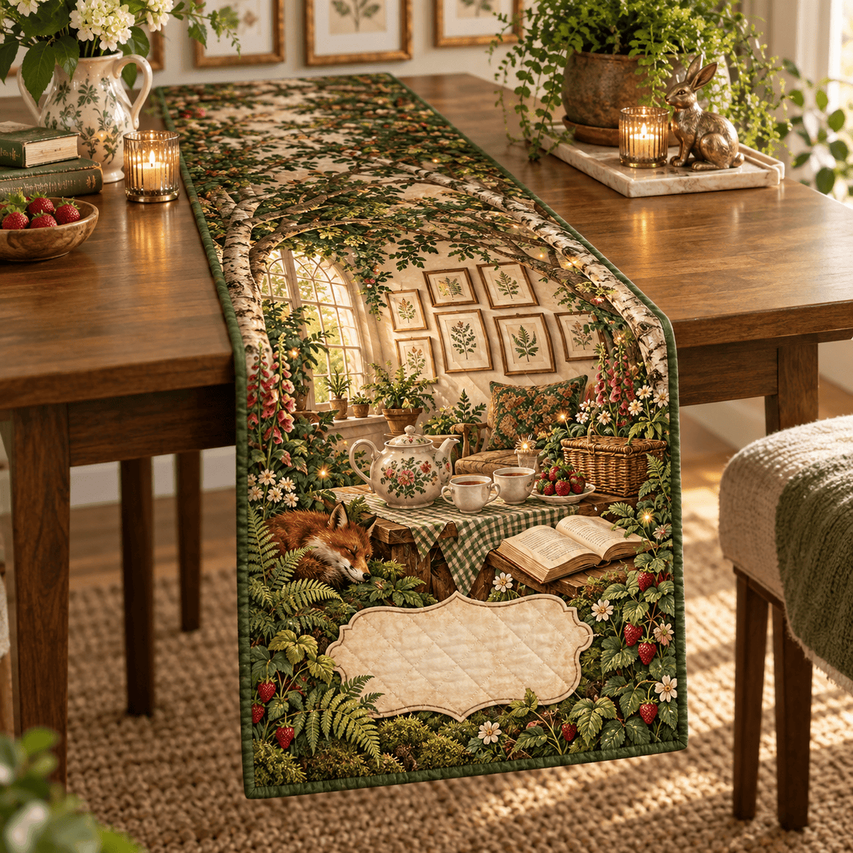 Woodland Tea Picnic Apartment Gallery Table Runner TABLE928