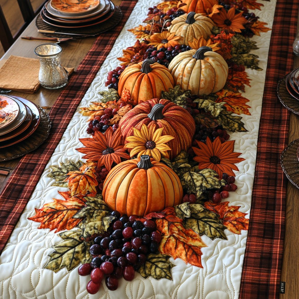 Pumpkin Parade Valance Table Runner - Made to Order TABLE928
