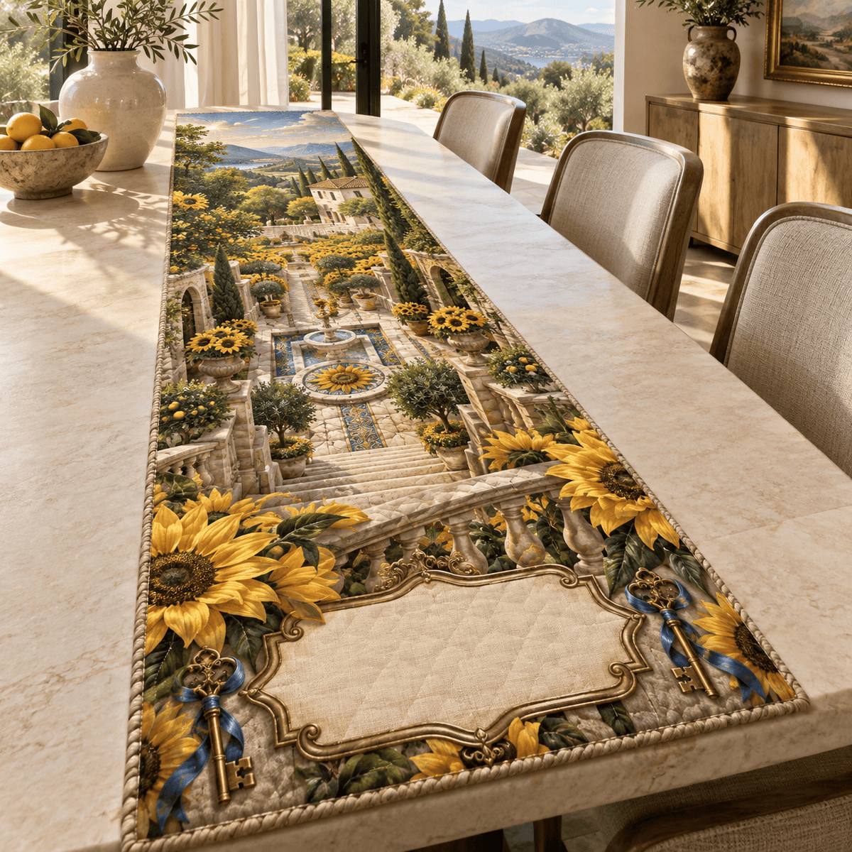 Sunflower Courtyard Table Runner TABLE928