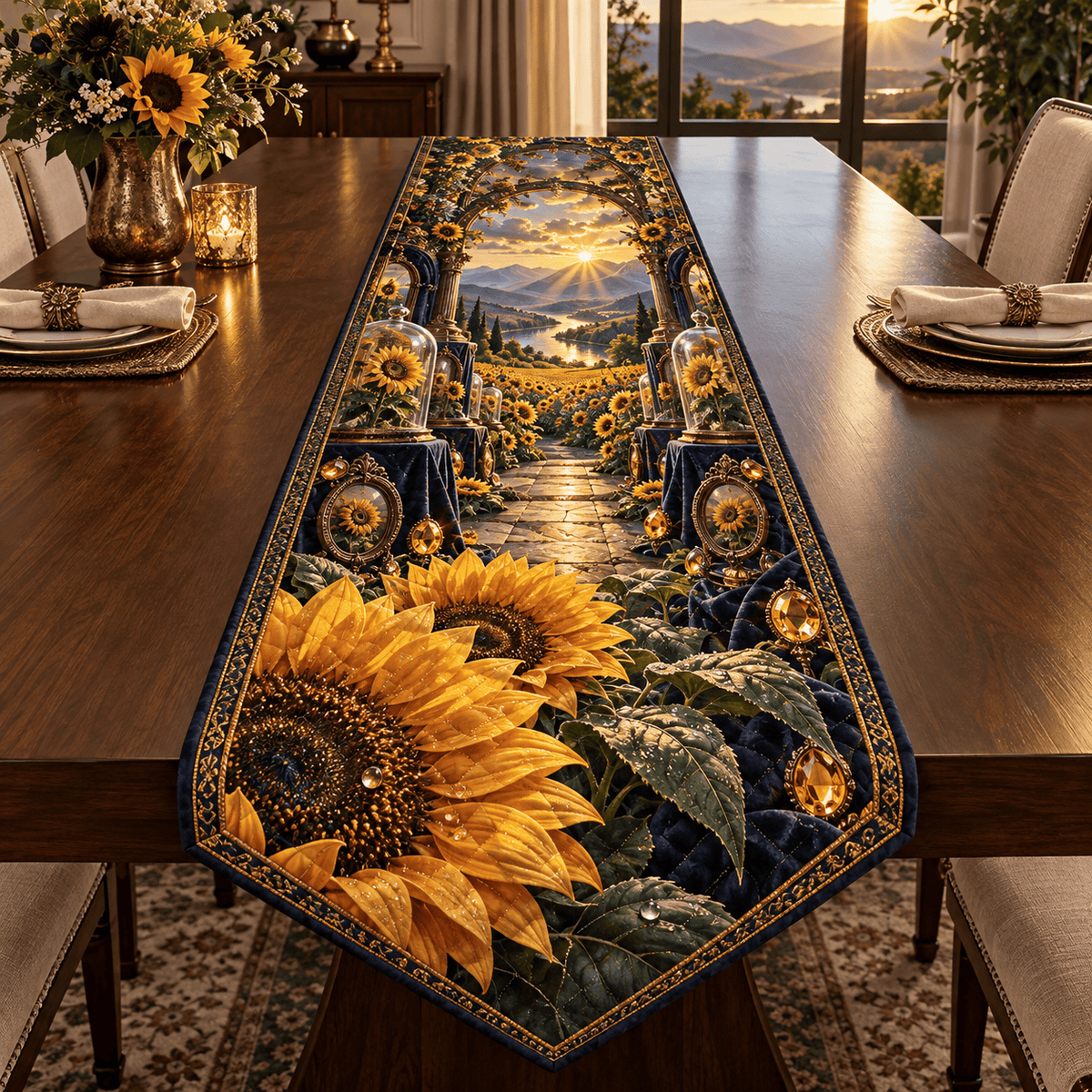 Sunflower Collector Gallery Table Runner TABLE928