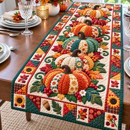 Autum Vibe Pumpkin Table Runner - Made to Order TABLE928