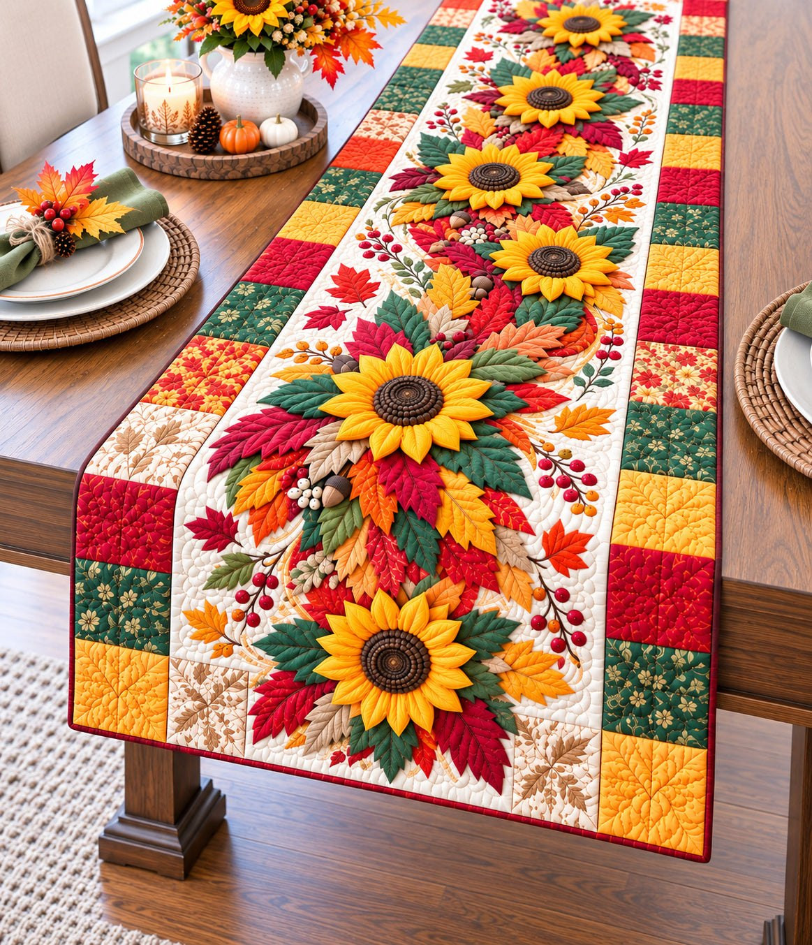 Autum Sunflower Table Runner - Made to Order TABLE928