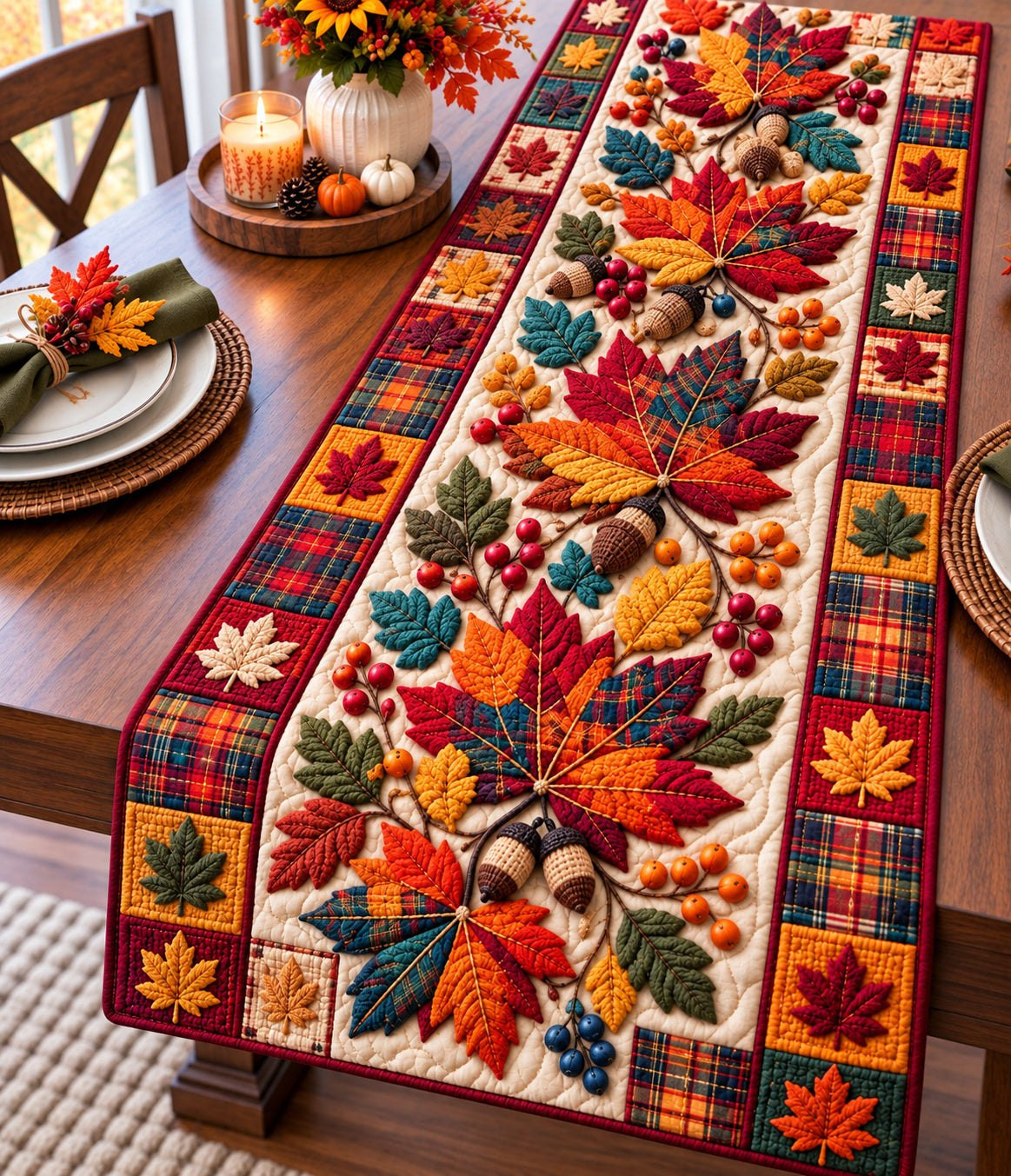 Autum Maple Leaf Table Runner - Made to Order TABLE928