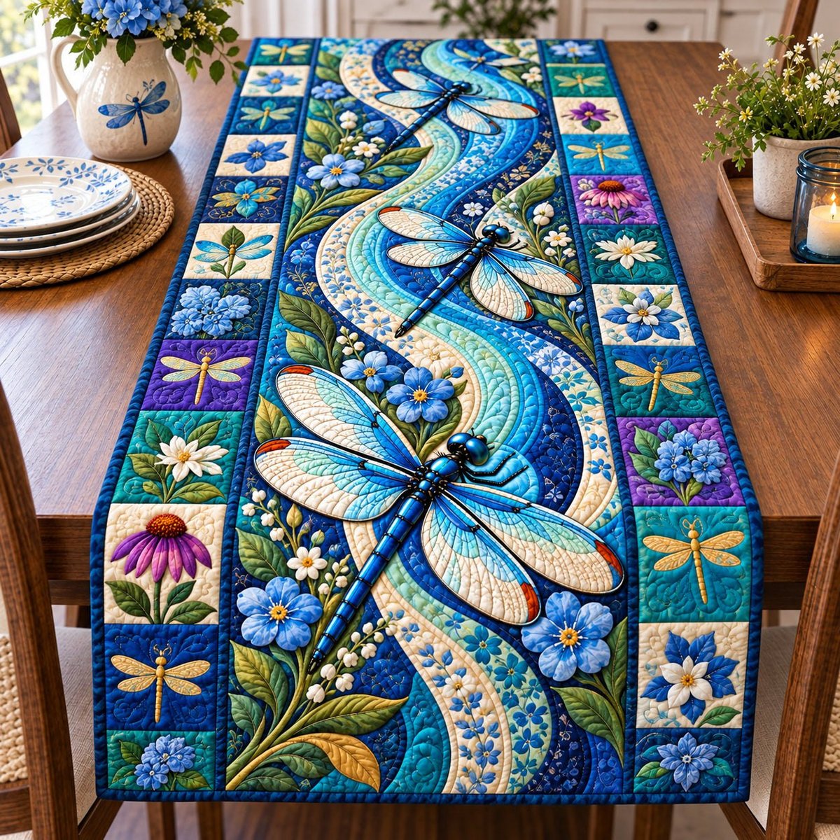 Dragonfly Wings Wonder Table Runner - Made to Order TABLE928