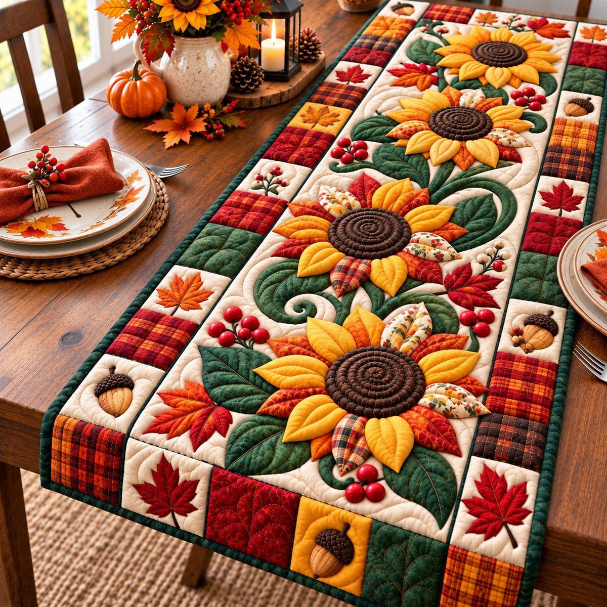 Autum Vibe Sunflower Table Runner - Made to Order TABLE928