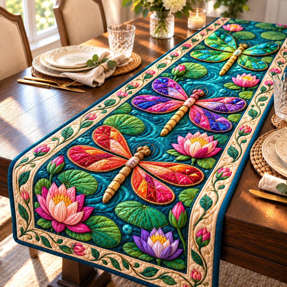 Dragonfly Meadow Dreams Table Runner - Made to Order TABLE928