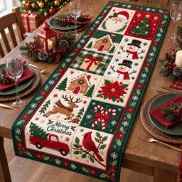 Festive Patchwork Cheer Table Runner - Made to Order TABLE928