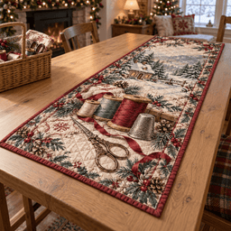 Holiday Spool Christmas Quilted Table Runner TABLE928