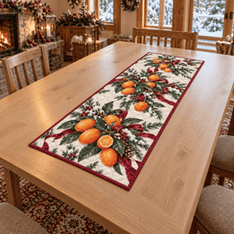 Holiday Kumquat Christmas Quilted Table Runner TABLE928