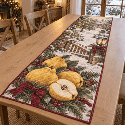 Holiday Quince Christmas Quilted Table Runner TABLE928
