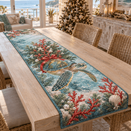 Winter Sea Turtle Christmas Quilted Table Runner TABLE928