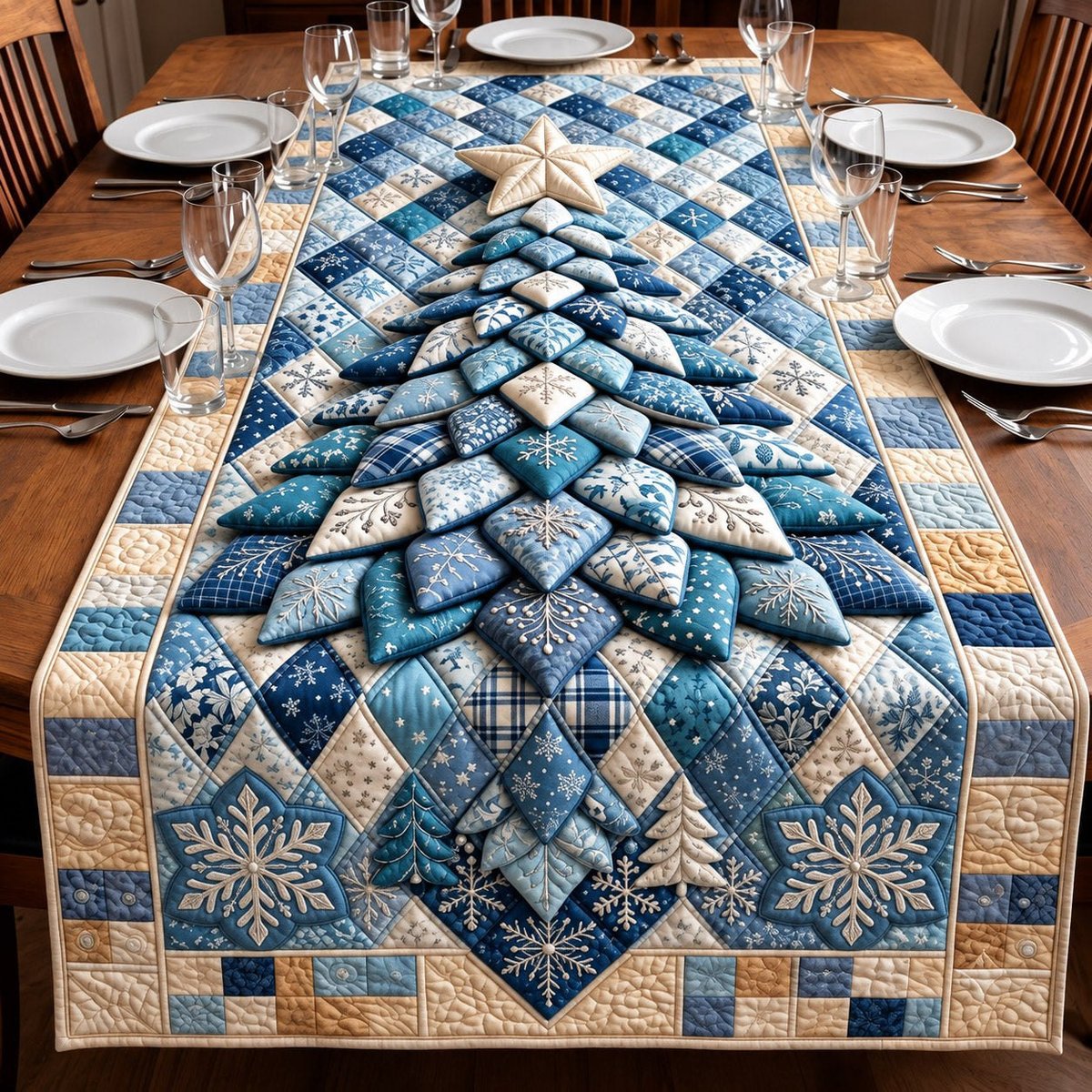 Winter Crystal Tree Table Runner - Made to Order TABLE928
