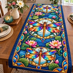 Dragonfly Nature Dance Table Runner - Made to Order TABLE928