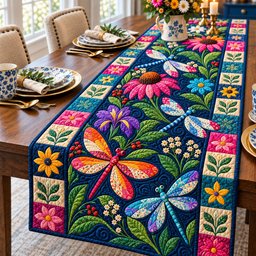 Dragonfly Garden Glow Table Runner - Made to Order TABLE928