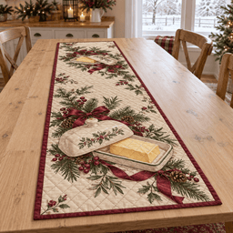 Holiday Butter Dish Christmas Quilted Table Runner TABLE928