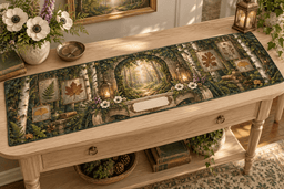 Pressed Woodland Leaves Living Room Table Runner TABLE928