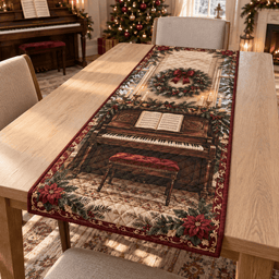 Holiday Piano Christmas Quilted Table Runner TABLE928