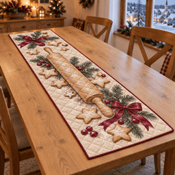 Holiday Rolling Pin Christmas Quilted Table Runner TABLE928