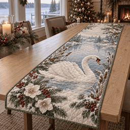 Winter Swan Christmas Quilted Table Runner TABLE928