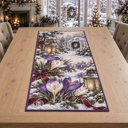 Winter Crocus Christmas Quilted Table Runner TABLE928