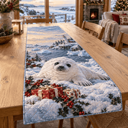 Winter Seal Pup Christmas Quilted Table Runner TABLE928