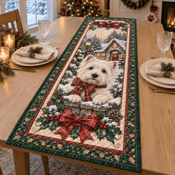 West Highland Terrier Christmas Quilted Table Runner TABLE928