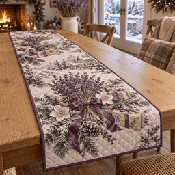 Winter Lavender Christmas Quilted Table Runner TABLE928