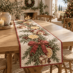 Holiday Rosemary Christmas Quilted Table Runner TABLE928