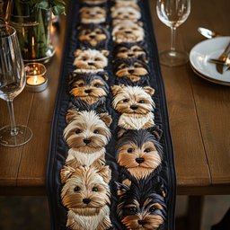Yorkie Row Table Runner - Made to Order TABLE928