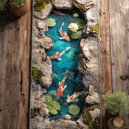 Zen Koi Table Runner - Made to Order TABLE928