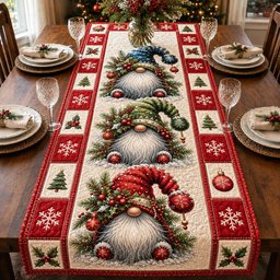Christmas Gnomes Table Runner - Made to Order TABLE928