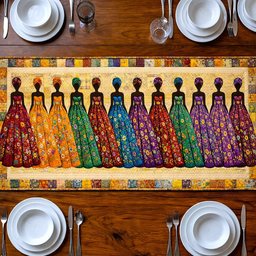 Women in Jewel Toned Gowns Table Runner - Made to Order TABLE928