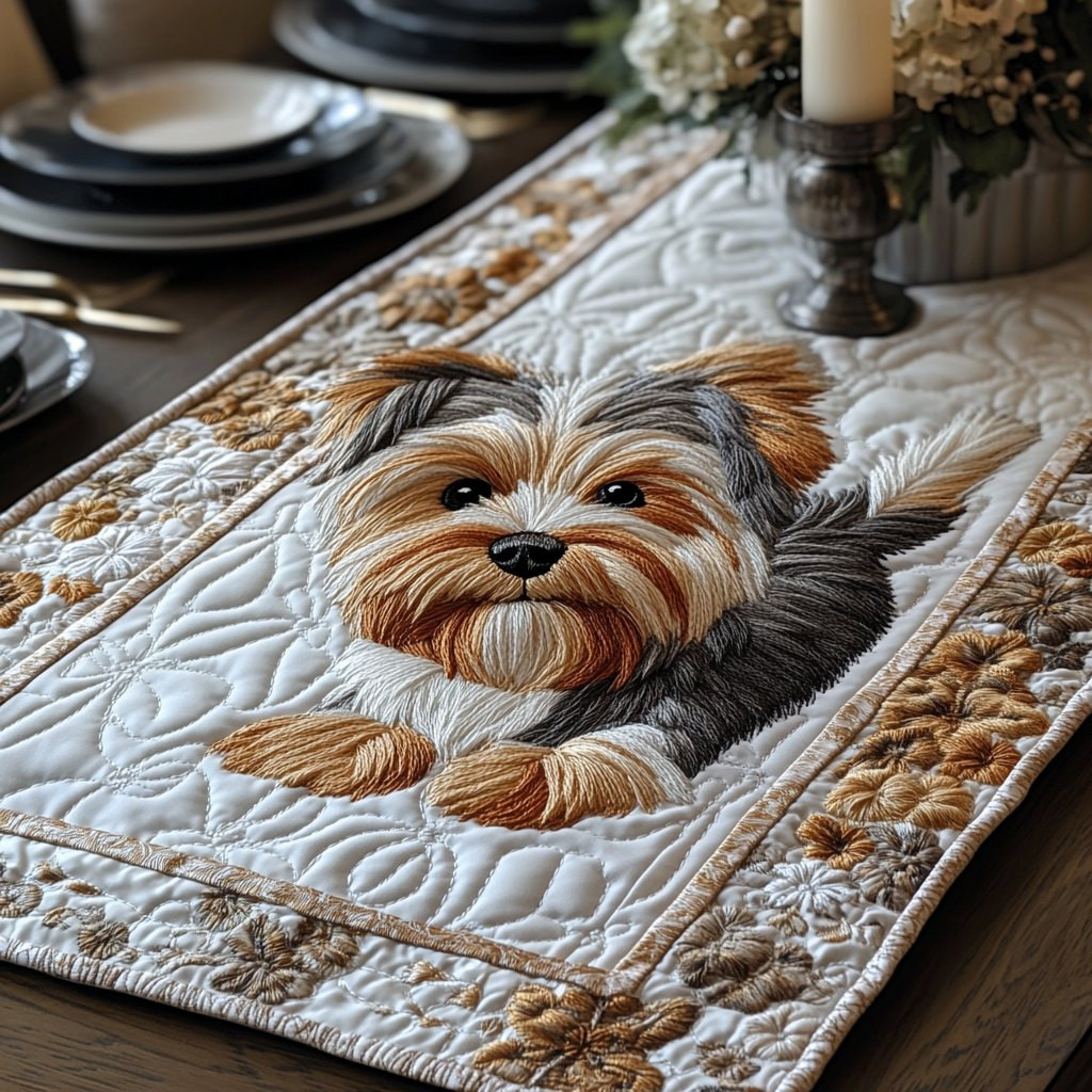 Yorkie Dreams Table Runner - Made to Order TABLE928
