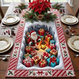 Ice Cave Gift Pile Table Runner - Made to Order TABLE928