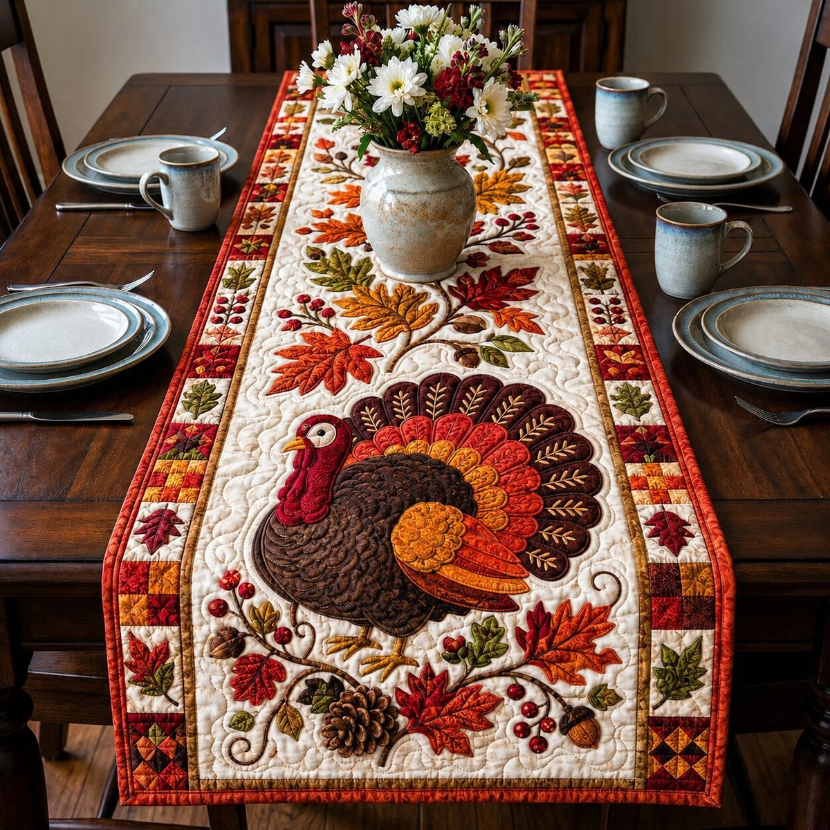 Turkey Golden Harvest Table Runner - Made to Order TABLE928