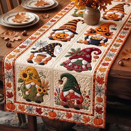Halloween Gnome Panels Table Runner - Made to Order TABLE928