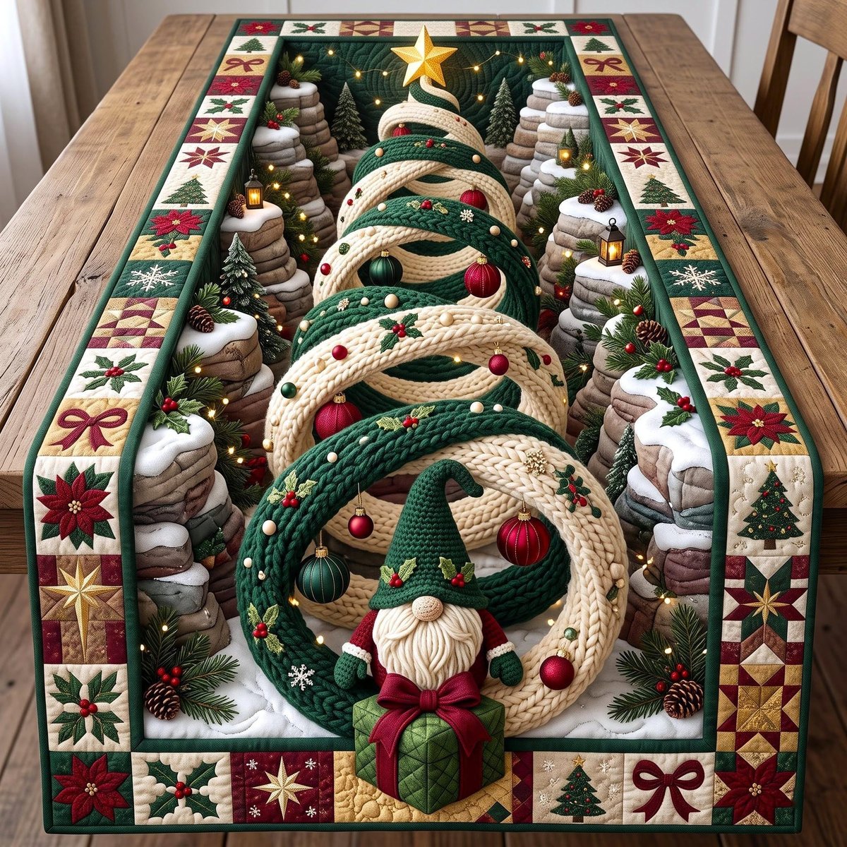 Gnome Spiral Table Runner - Made to Order TABLE928