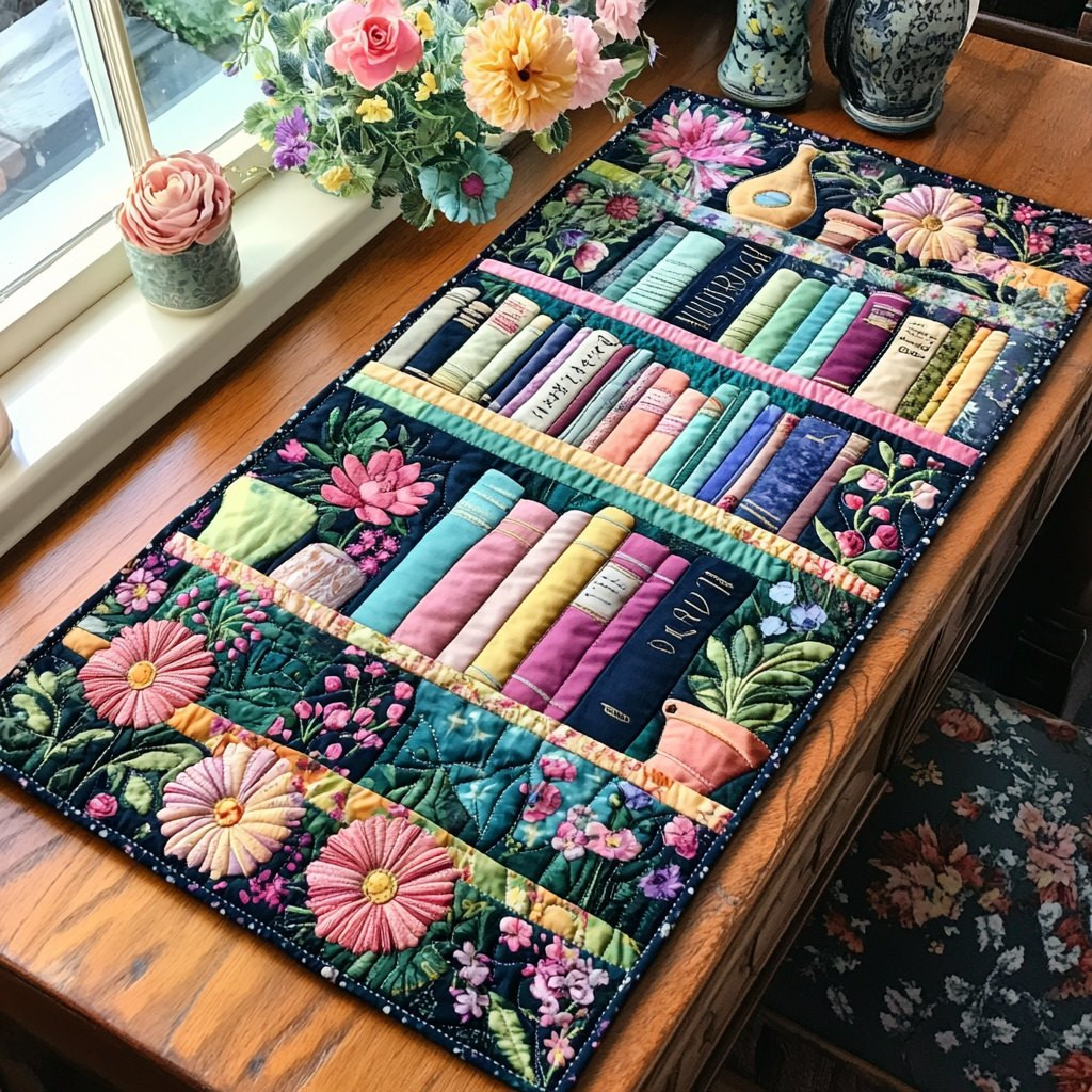 Wooden Bookshelf Table Runner - Made to Order TABLE928