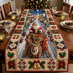 Santa Christmas Sleigh Ride Table Runner - Made to Order TABLE928