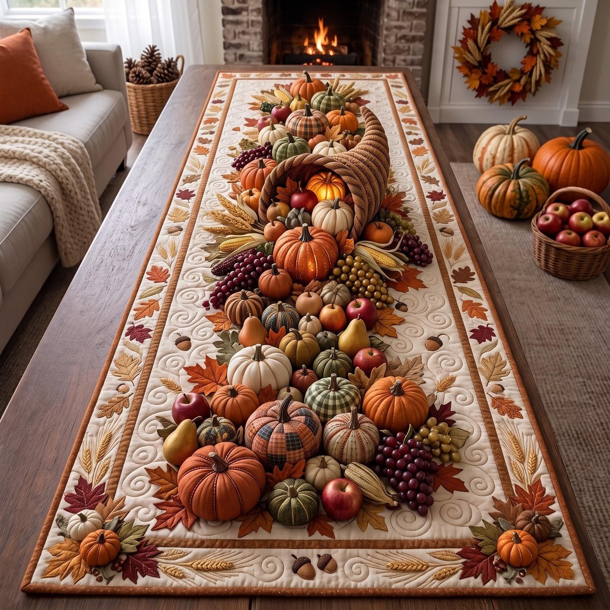 Thanksgiving Harvest Table Runner - Made to Order TABLE928