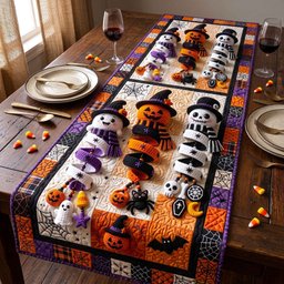 Spooky Friends on Purple Table Runner - Made to Order TABLE928