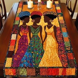 Women in Patchwork Dresses Table Runner - Made to Order TABLE928