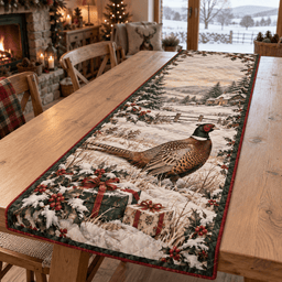 Winter Pheasant Christmas Quilted Table Runner TABLE928