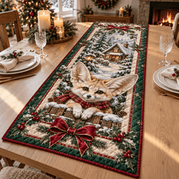 Fennec Fox Christmas Quilted Table Runner TABLE928