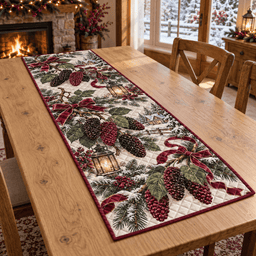 Holiday Mulberry Christmas Quilted Table Runner TABLE928