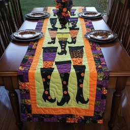 Witches Boots Halloween Table Runner - Made to Order TABLE928