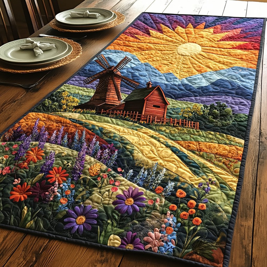 Windmill Serenity Table Runner - Made to Order TABLE928